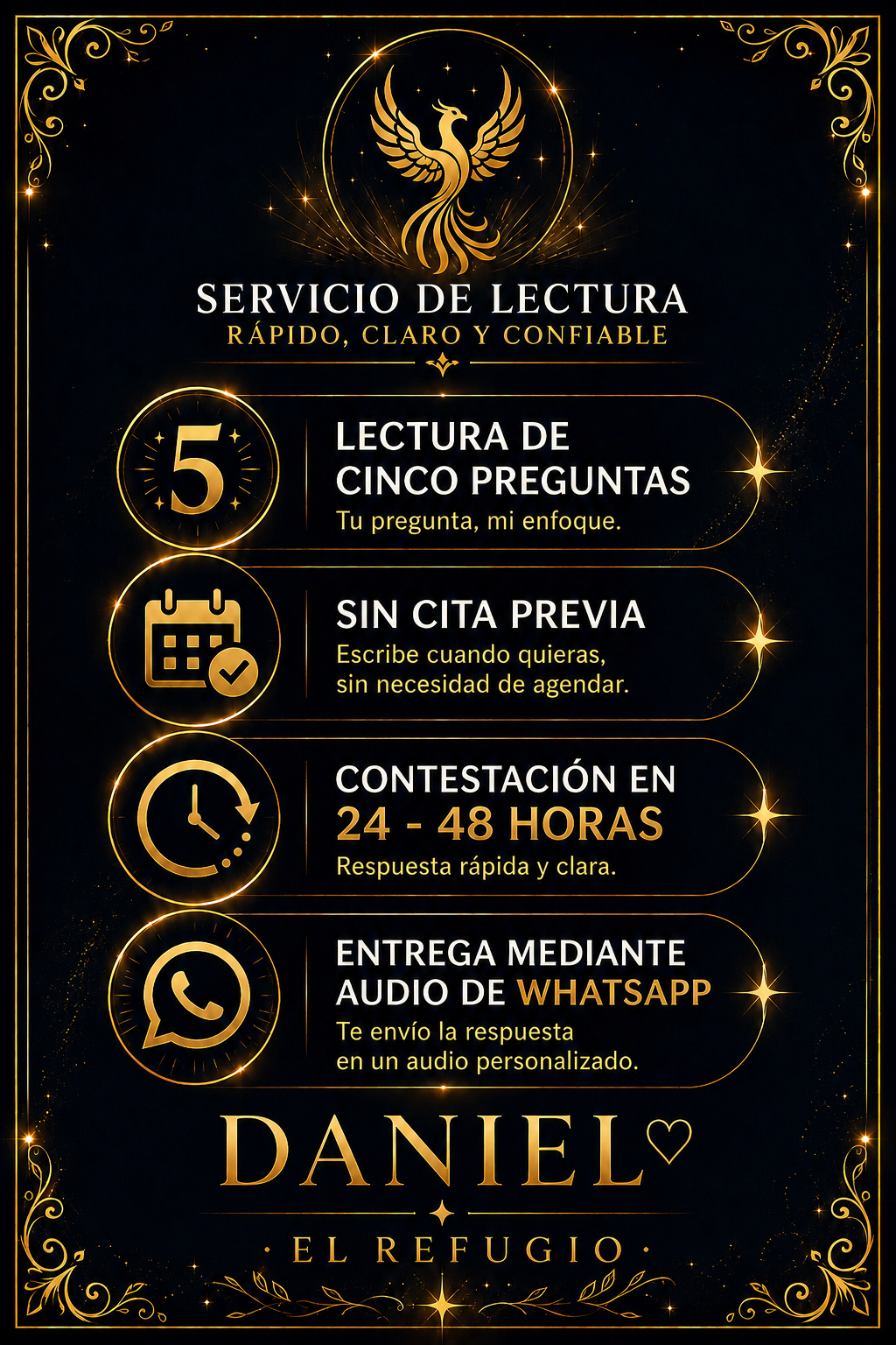 Lectura Urgente De 5  Preguntas Entrega Mediante Audio De Whatsapp (SIN CITA)