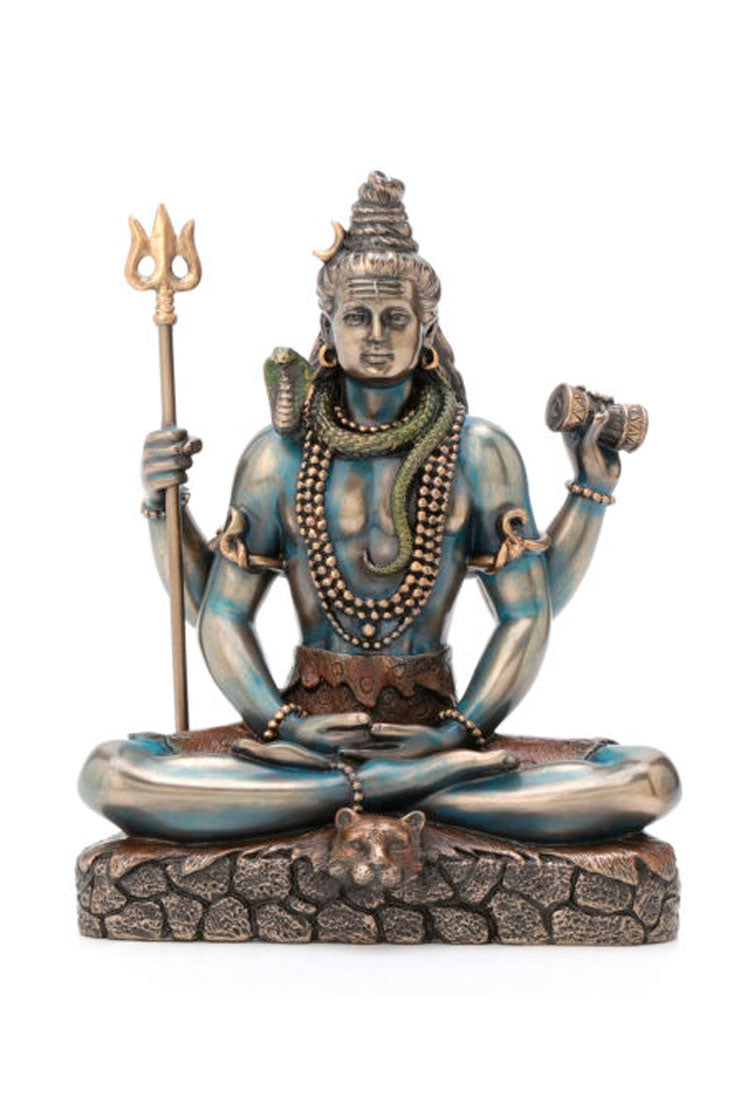 Shiva Sentado Resina Bronce